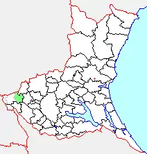 三和町の県内位置図