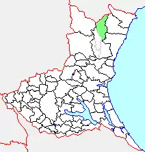 里美村の県内位置図