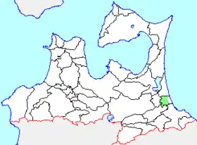 下田町の県内位置図