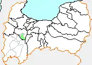 庄川町の県内位置図