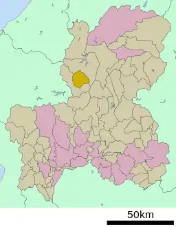 高鷲村の位置