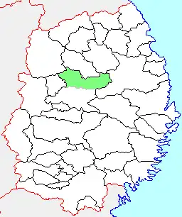 玉山村の県内位置図