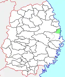 田老町の県内位置図