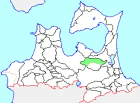 天間林村の県内位置図