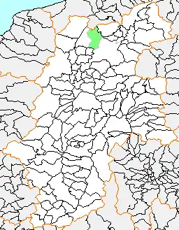 戸隠村の県内位置図