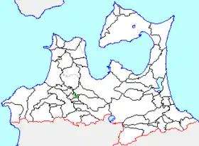 常盤村の県内位置図