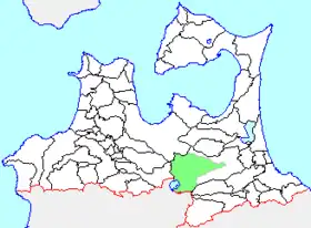 十和田湖町の県内位置図