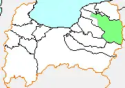 宇奈月町の県内位置図