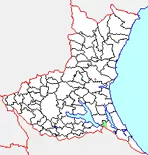 牛堀町の県内位置図
