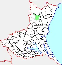 山方町の県内位置図
