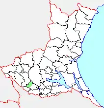 谷和原村の県内位置図