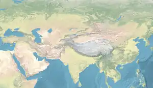 古代北東アジア人の位置（Continental Asia内）
