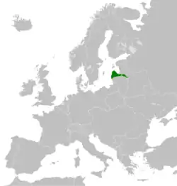 クールラント・ゼムガレン公国の位置
