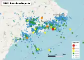 余震の分布