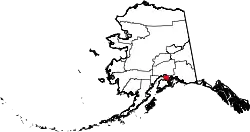 アンカレッジ自治市の位置(アラスカ州)の位置図