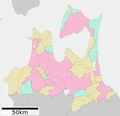 油川の位置(青森県内)