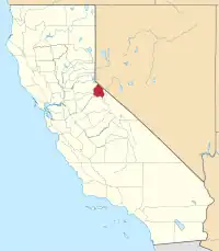 アルパイン郡の位置を示したカリフォルニア州の地図