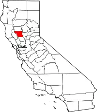 コルサ郡の位置を示したカリフォルニア州の地図