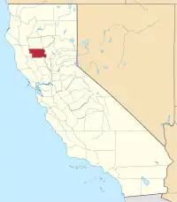 グレン郡の位置を示したカリフォルニア州の地図