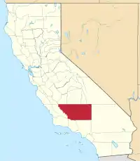 カーン郡の位置を示したカリフォルニア州の地図