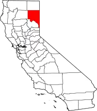 ラッセン郡の位置を示したカリフォルニア州の地図