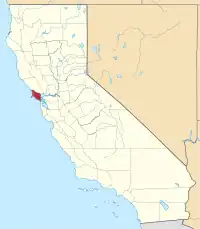 マリン郡の位置（カリフォルニア州）