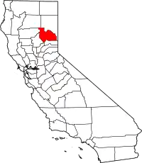 プラマス郡の位置を示したカリフォルニア州の地図
