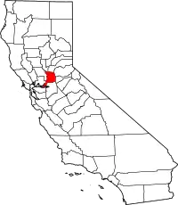 サクラメント郡の位置を示したカリフォルニア州の地図