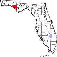 ベイ郡の位置を示したフロリダ州の地図