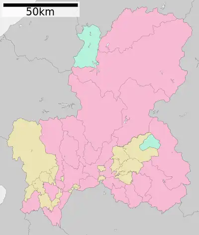 安八百梅園の位置(岐阜県内)