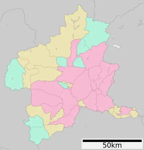 安堀町の位置(群馬県内)