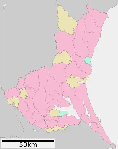 茨城県立カシマサッカースタジアムの位置(茨城県内)