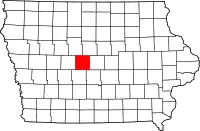 Map of Iowa highlighting Boone County