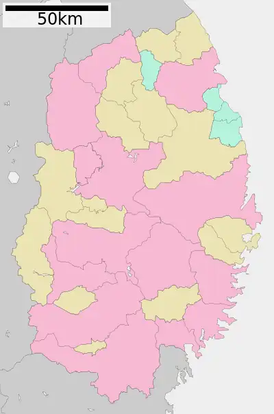 志波城の位置(岩手県内)
