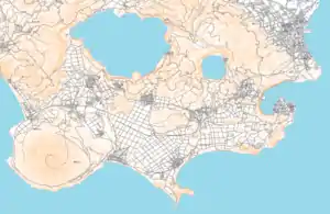 薩摩半島南端の地図(国土地理院2万5000分の1地図を基にした農研機構基盤地図情報25000)