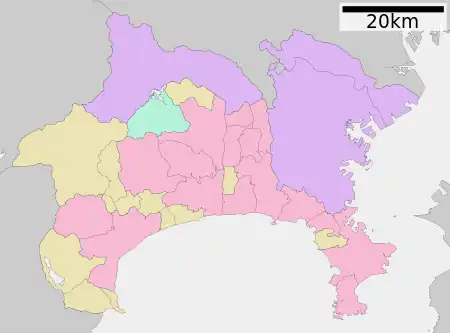 幕山公園の位置(神奈川県内)