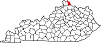 キャンベル郡の位置を示したケンタッキー州の地図