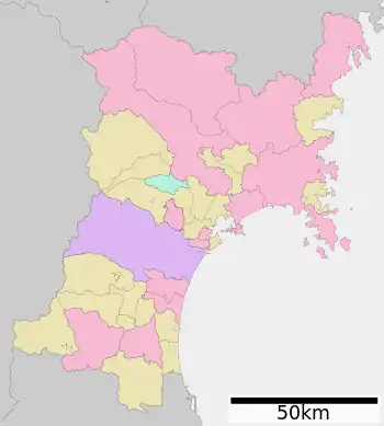 富谷宿の位置(宮城県内)