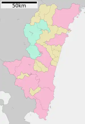 日向岬の位置を示した地図
