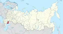 ロシア内のアストラハン州の位置の位置図
