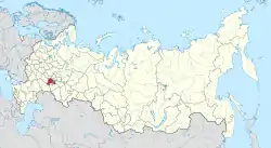 ロシア内のウリヤノフスク州の位置の位置図
