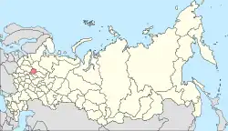 ロシア連邦内のヤロスラヴリ州の位置の位置図