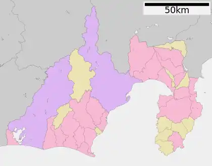 駿府城の位置(静岡県内)