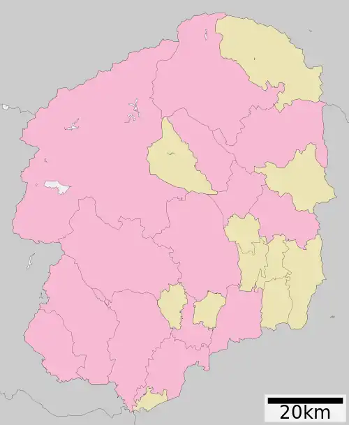 寺岡町の位置(栃木県内)