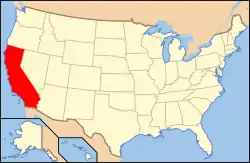 カリフォルニア州の位置(アメリカ合衆国)