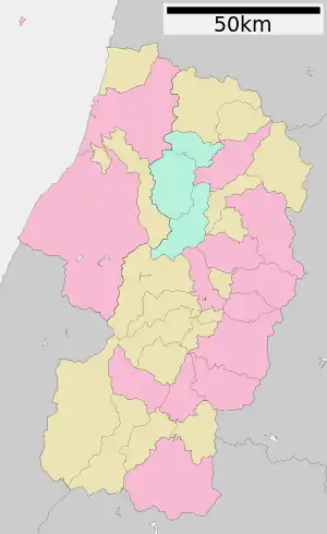 山形大学の位置(山形県内)