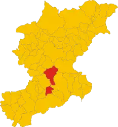 ベッルーノ県におけるコムーネの領域
