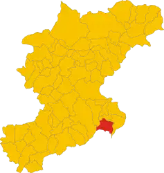 ベッルーノ県におけるコムーネの領域