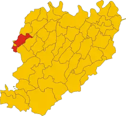 ピアチェンツァ県におけるコムーネの領域