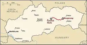 チェルヴェナー・スカラ - マルゲツァニ線の路線図